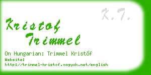 kristof trimmel business card
